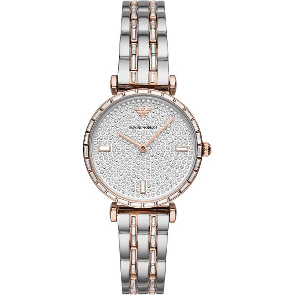 

Emporio Armani Gianni T-Bar Silver Stainless Steel Bicolor Rose Ladies Quartz Watch AR11293 серебряный