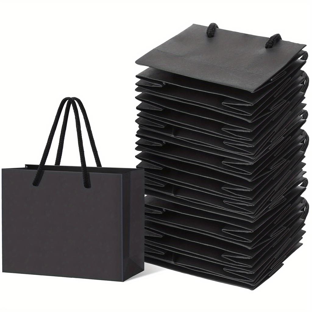 10 Stück Senior Schwarze Kraftpapier-Tasche Hochzeitsparty Süßigkeiten Lebensmittel Kekse Verpackungs-Papiertüten Mode Kleidung Geschenke Packtaschen