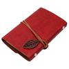 Women Men Vintage Travel Writing Journal Notebook Refillable PU Leather Diary Books with Leaf Pendant Strap