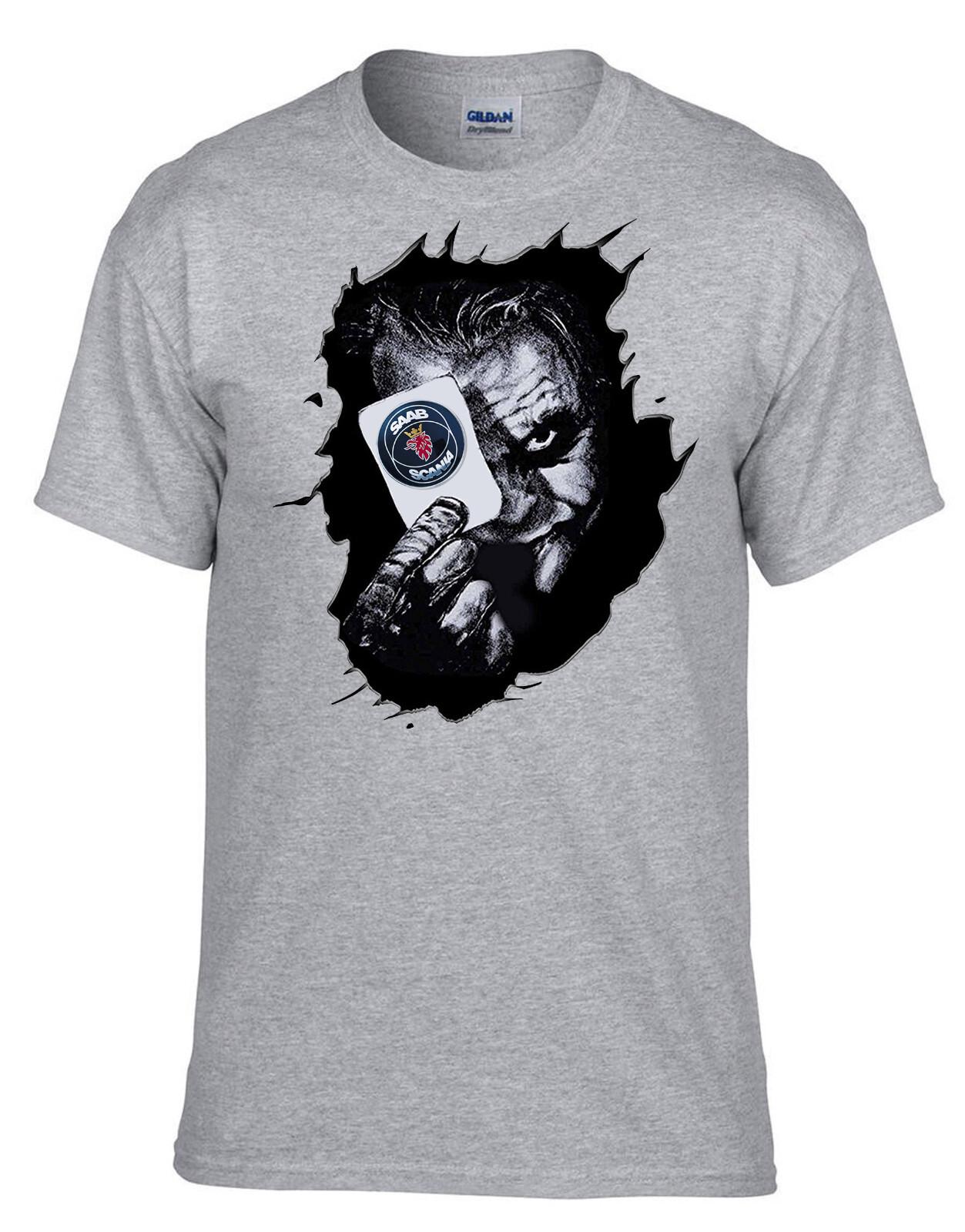 Saab Scania Truck Joker Car Logo Grey T-shirt 413Grey XXL