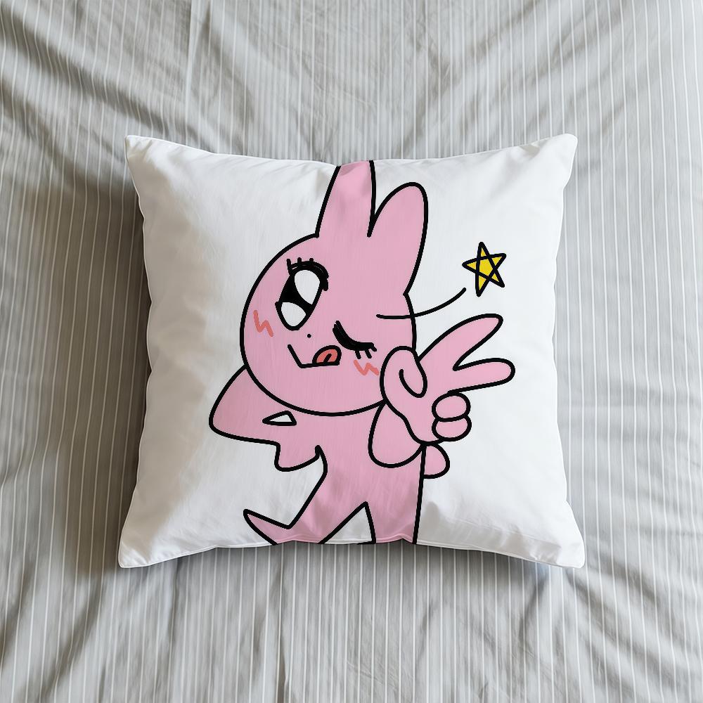 My F-Friend Pink Rabbit Cartoon Cushion Cover Square Decorative Throw Pillow Case Sofa Bed Living Room Birthday Anniversary