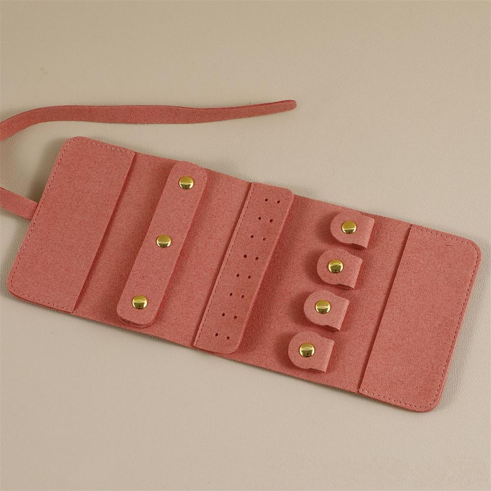 Jewelry Roll Up Bag Organizer Foldable Jewelry Case Roll Travel Jewelry Organizer Portable Earrings Rings Necklaces Storage Bag