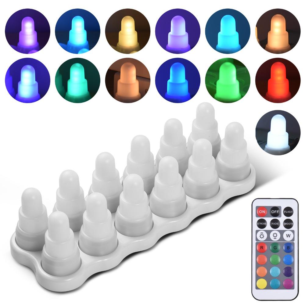 13 Colors Led Candles Remote Control Fake Candles Cordless Rechargeable Candles Anniversary Gift