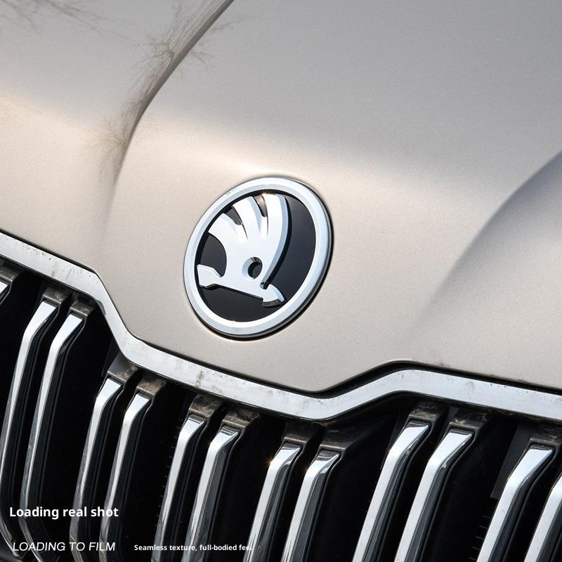 Skoda Black Grille Emblem 90MM & Trunk Badge 80MM, ABS, Multi-Color, Single Piece for Skoda Models hkjn65