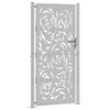 VidaXL Garden Gate Weatherproof Steel Flame Design, Fence Gate, Outdoor Gate, Metal Gate, 4100998