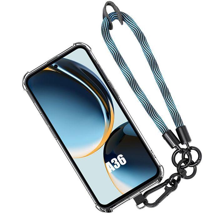 Coque pour samsung galaxy a36 5g, protection anti-rayures avec dragonne bleu - booling