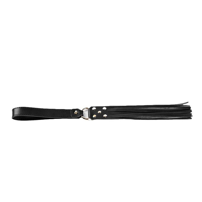 Genuine Leather SM Kit: 10-Piece Set with Paddle, Collar, Leash, Handcuffs, Tail Butt Plug, and More.