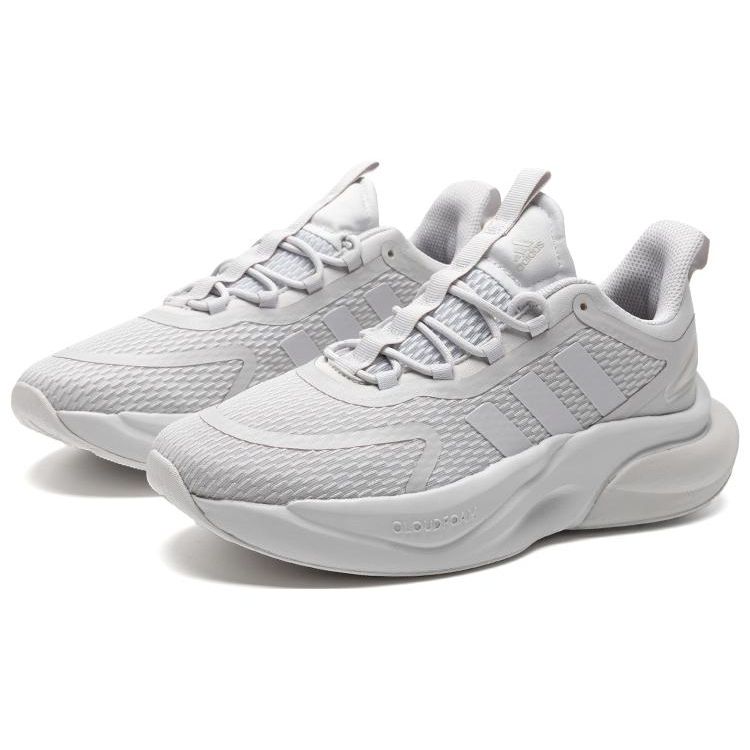 Adidas Alphabounce+ Comfortable Shock Absorption Durable Breathable Mid-Top Running Shoes Men Running Shoes White IE9766