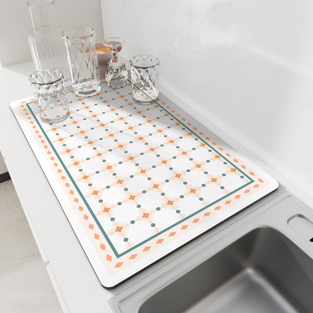 Super Absorbent Kitchen Dish Drying Mats Non-slip Coffee Drain Pad Quick Dry Tableware Kitchen Faucet Placemat Dinnerware
