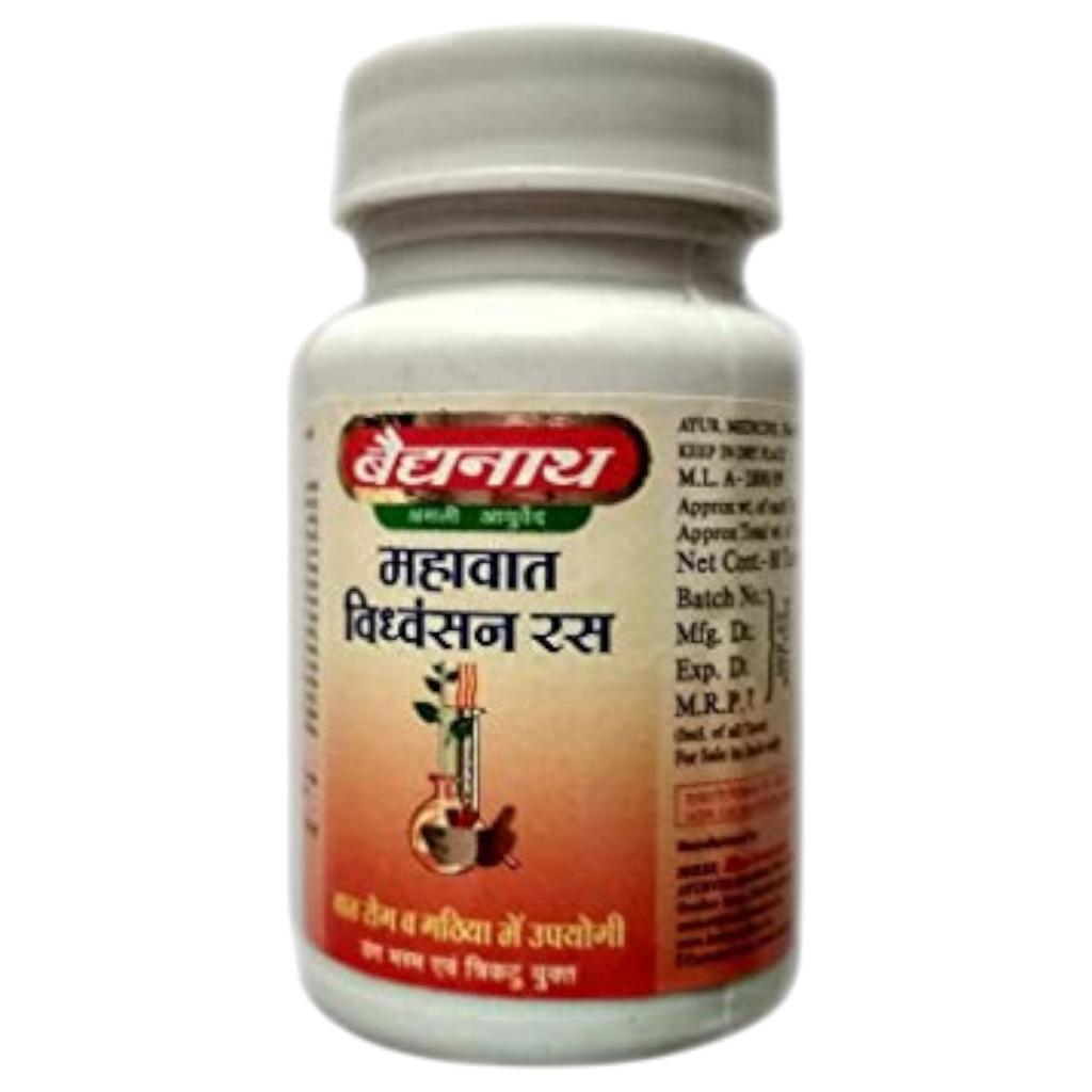 Baidyanath Mahavat Vidhwansan Ras Tablets 80 Pc Unisex Ayurvedic Herbal Supplement for Wellness