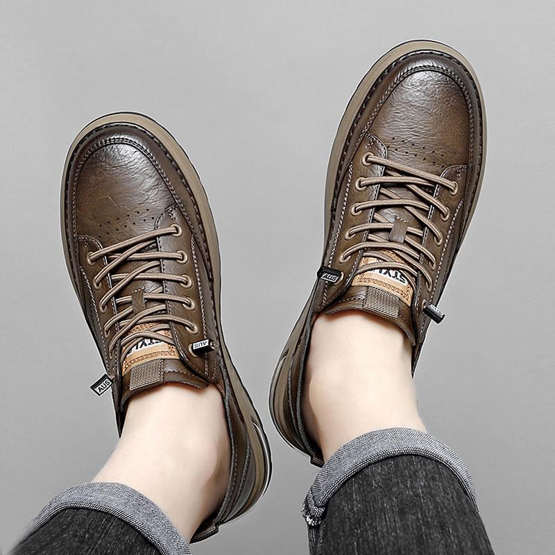Herrskor Split Läder Herr Fritidsskor Mode Nya Körskor Herr Herr Snörskor Bekväma