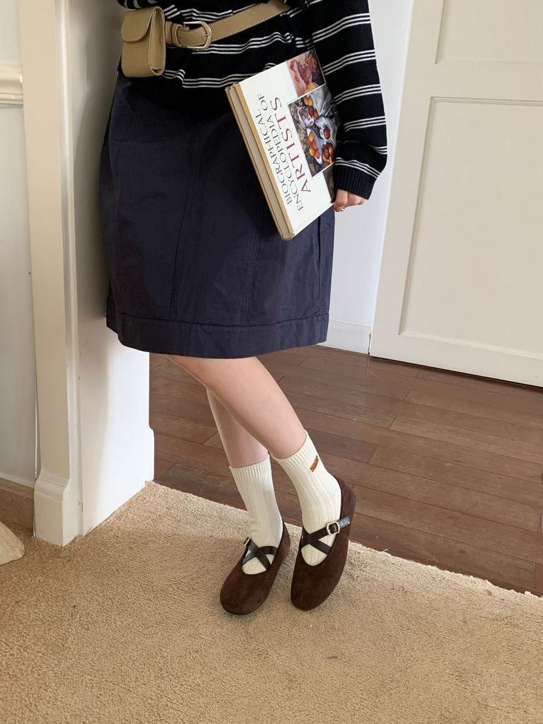 2025 new autumn round head casual cross belt ballet platform Boken fashion women's shoes