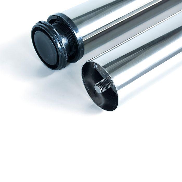 Pieds de table réglables en hauteur - emuca - diamètre 60mm - finition chromé - lot de 4