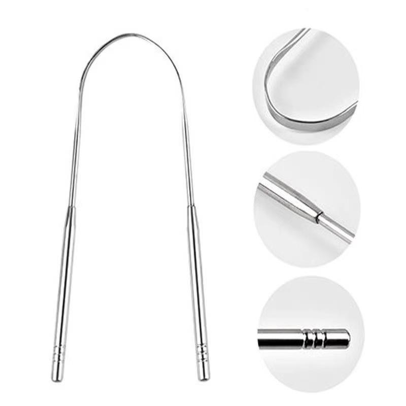 3Pcs Stainless Steel Tongue Scraper Professional Tongue Brush Cleaner For Removing Tongue Coating Oral Care Tool