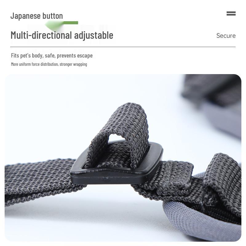 Reflective Vest-Style Cat Leash & Breathable Harness for Small/Medium Pets