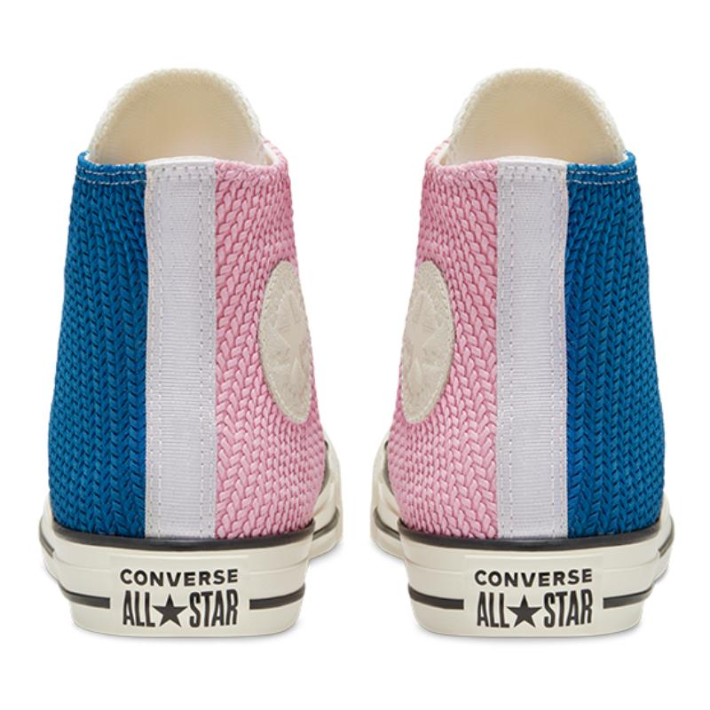 Converse Chuck Taylor All Star Everyday Versatile Non-Slip Abrasion Resistant High-Top Espadrilles Women's Blue Pink Stitching