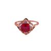 Purple Gold Rhombus Zircon Ring Rose Gold Plated Red Stone Geometric Ring Simple Jewelry Women
