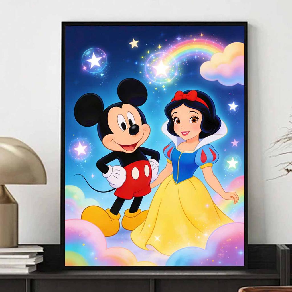 Disney 5D DIY Full Circle Diamond Painting Kit Mickey Snow White Home Wall Decor Gift