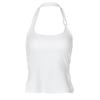 Shemoda Everyday Joker Hanging Collar Vest Women's Pure Color Silm Sexy Sexy Open Back Side Slit Short Top