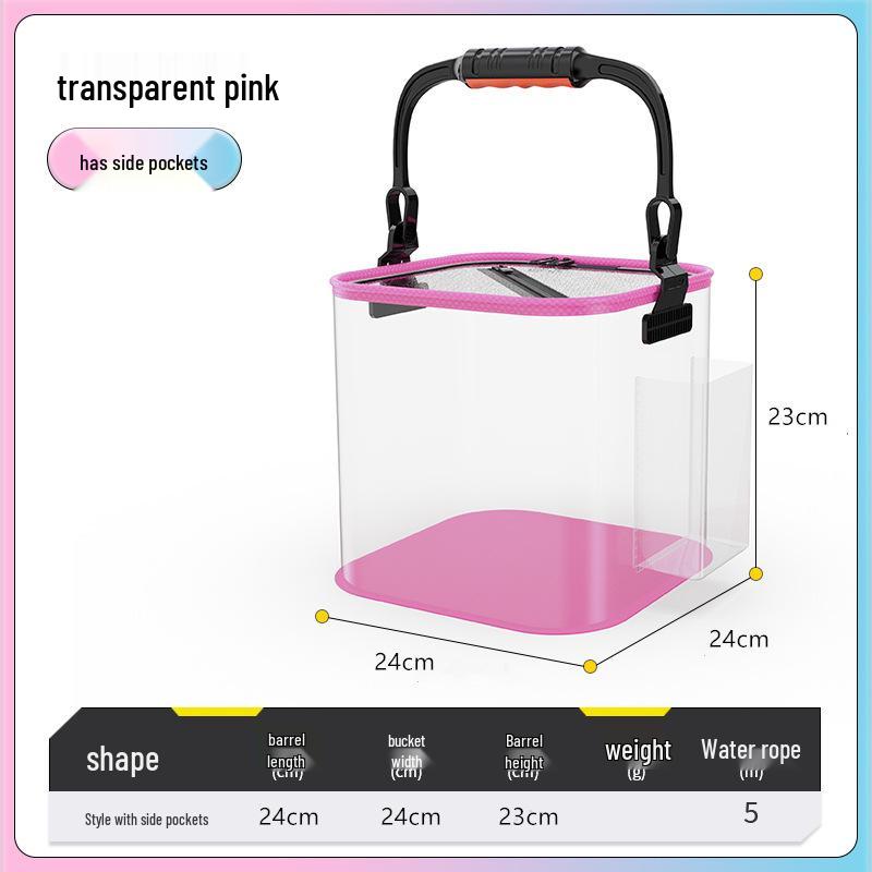 Foldable EVA Multipurpose Fish Tank & Breeding Bucket - Transparent Outdoor Fishing Gear