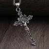Vintage Stainless Steel Cross Necklace For Men Women Fashion Biker Catholic Cross Jesus Pendant Necklace Amulet Jewelry Gifts