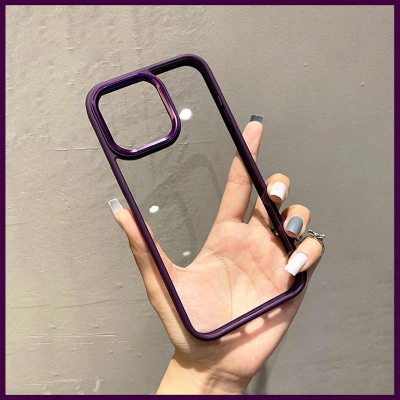The Dark Purple IPhone14promax Phone Case Is Suitable for The IPhone 13 Minimalist 12 Transparent Drop Protection Case