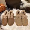 2025 Winter neue Retro Samt runde Zehen flacher Boden ein Pedal warme Beanie Schuhe Damen matt Birkenstock Baumwollschuhe Damen