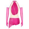 Womens Latin Figure Skating Leotard Sleeveless Back Hollow Out Tassel Skirted Bodysuit Mesh Gloves Dancing Costume