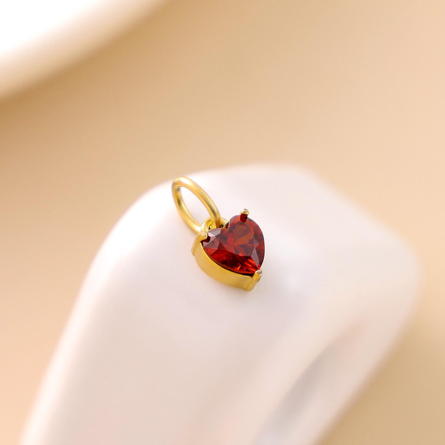 

Популярный кулон из нержавеющей стали в форме сердца с цирконом - Шарм для DIY-украшений