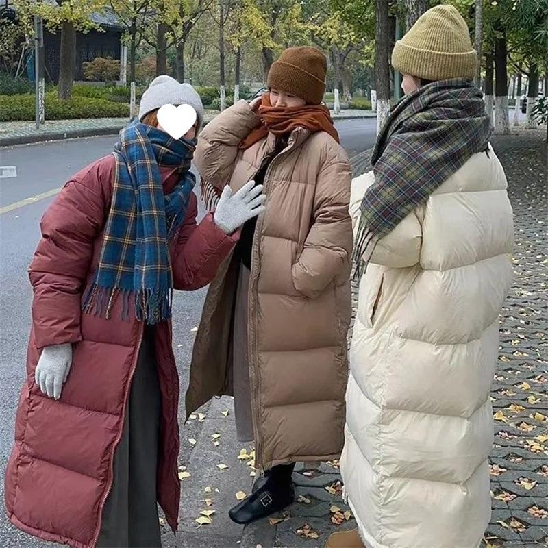 Women's Long Puffer Coat Loose Fit Quilted Down Jacket Winter Warm Outerwear