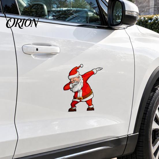 Waterproof Christmas Car Sticker Santa Claus Gesture Sticker, PVC Decal, Self Holiday Party Adhesive Exterior Accessories for Auto Body Windows