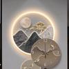 Nine Fish Graph Living Room Wall Clock Restaurant Clock Mural Watch Room Decorations LED Mute Quartz Clock Home Decor Items