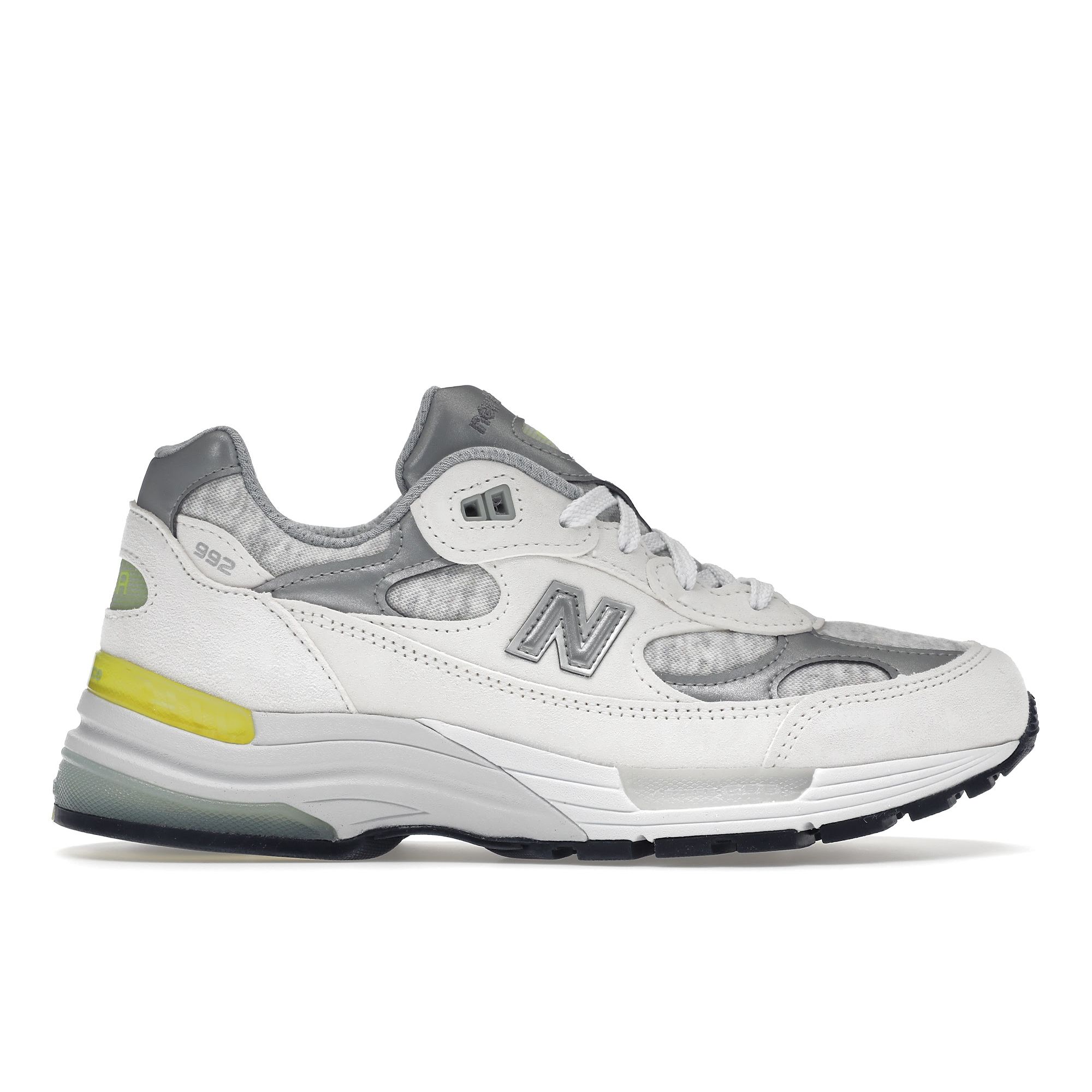 

New Balance Women s 992 Made in USA White Cyclone Silver Neon Yellow W992FC 37