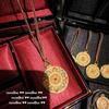 Gold Cloisonné Pendant Necklace & Auspicious Gourd Bracelet with Eight Treasures Design