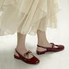 Sweet round head shallow mouth bag head Mary Jane shoes spring new rear strap summer bow low heel sandals women