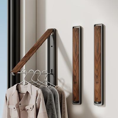 1Pc Invisible Folding Clothes Drying Rack Stretchable Home Window Balcony No Drill Wall Mounted Pole for Hanging Clothes