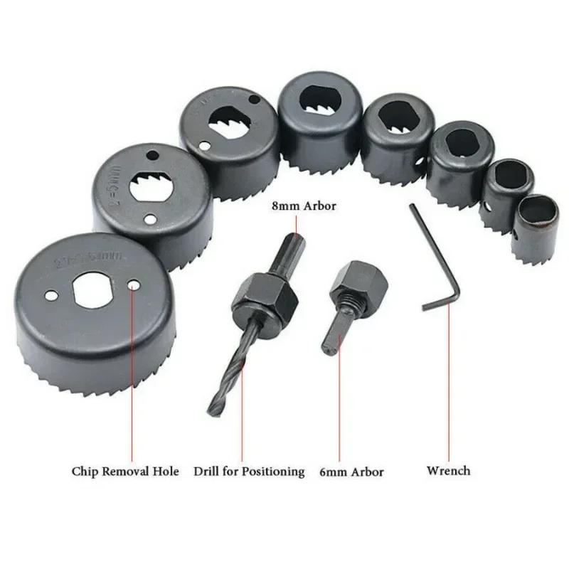 11Pcs Hole Saw Kit Durable Carbon Steel Metal Circle Power Drill Hole Cutter for Wood PVC and Plastic