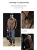 Herren Hochwertige Amerikanische Retro Leder Motorradjacke - Herbst/Winter 2025, Kurz, Mit Samt gefüttert, Große Größen, Trendige Marke