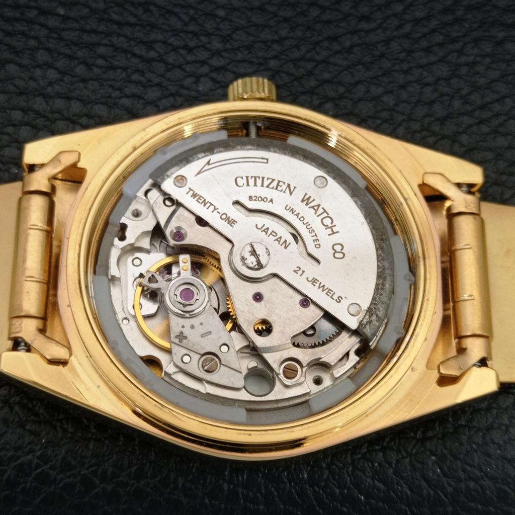 AUTOMATIC VINTAGE REFURBISHED CITIZEN 8200 JAPAN MENS BLUE DIAL WATCH a445357-1