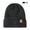 Knitted hat, men's autumn and winter thermal kit, double-layer plush wool knitted hat, scarf and gloves three-piece set