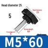 Sexpunkts gummihuvud plastvred bult handtag (M4-M12)