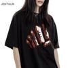 Harajuku Oversized Streetwear Unisexs Clothing SKILLZ Graphic BOOKER Print Tshirt Cotton Hip Hop Korean Short Sleeve Tops Goth Y2k