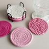 Cotton Rope Coaster Mug Mat with Stand Heat-Resistant Non-Slip Table Protector Reusable