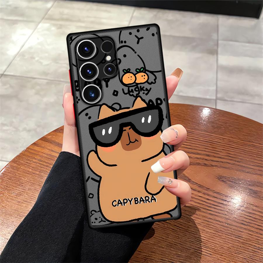 Cute Capybara Back Phone Cover Case for Samsung Galaxy S22 S24 Plus S23 FE S20 Note 20 Ultra 10+ S25 Ultra S21 S25+ S24+ S23+