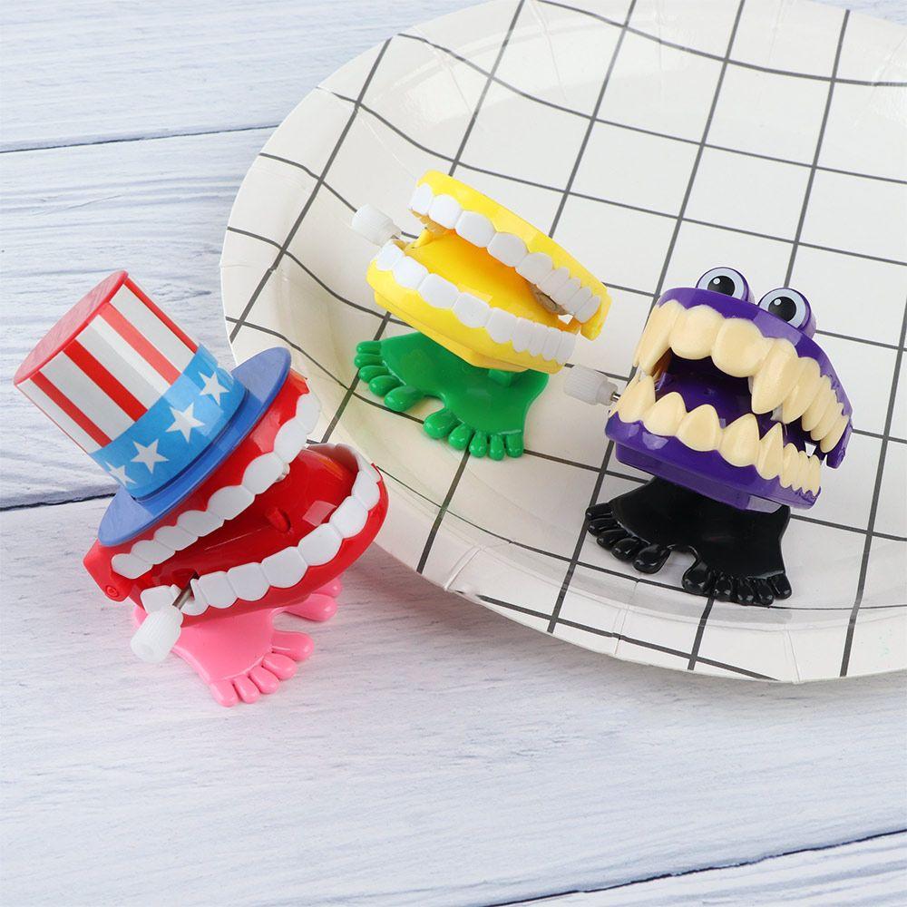 Mini Plastic for Baby Kids Clockwork Toy Wind Up Clockwork Toy Walking Teeth Shape Babbling Denture