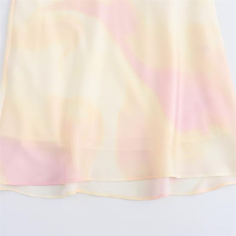 2025 New Summer Women's Metal Fabric Silk Satin Texture Dress