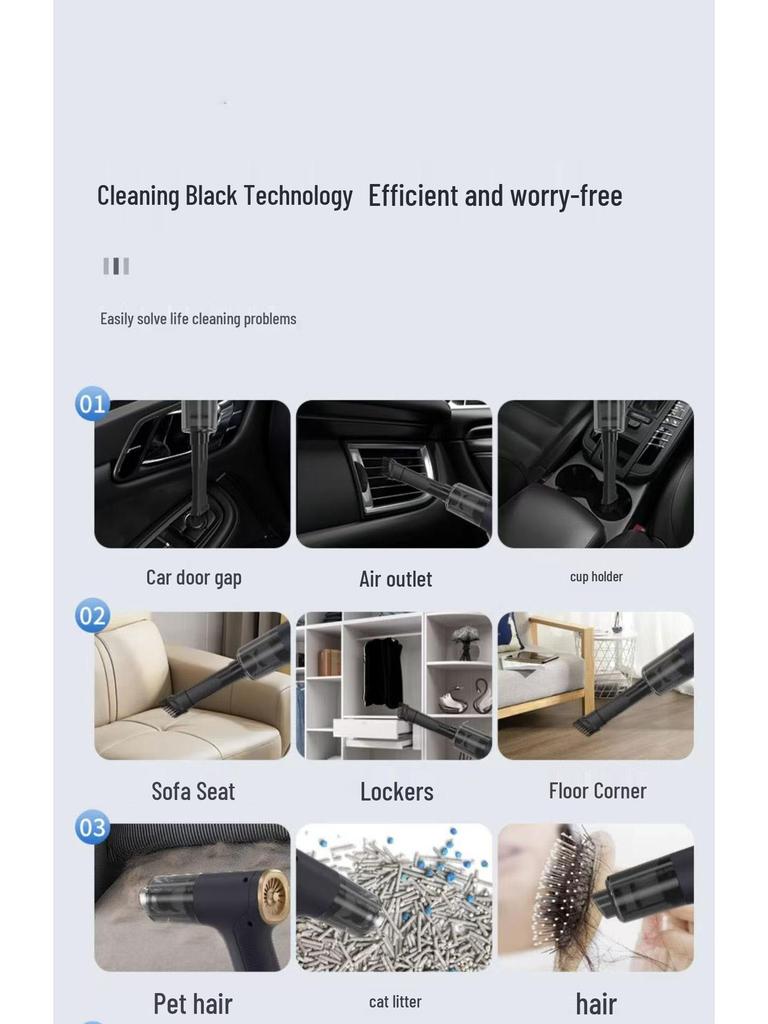 Dual-Use Wireless Mini Car & Home Vacuum Cleaner with Suction and Blowing Functions