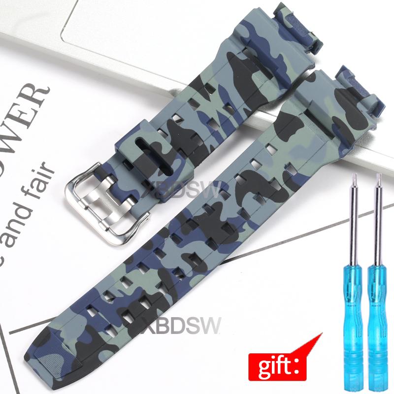 Pryskyřičný řemínek k hodinkám pro Casio GW9100 GW9200 Pánský TPU pásek Sportovní vodotěsné řemínky Camouflage doplňky