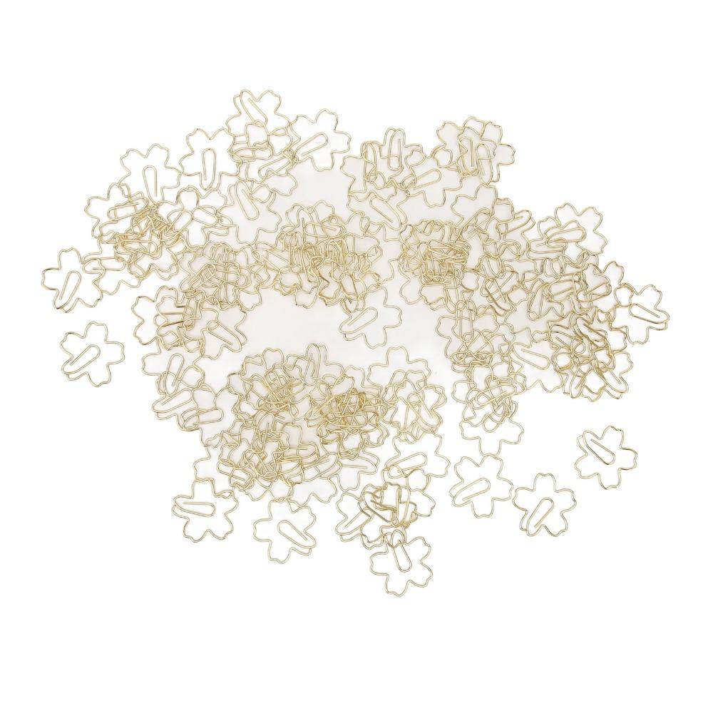 100Pcs Gold Cute Paper Clips Sakura Shape Cool Paper Clips Cute Cute Planner Clips  Office