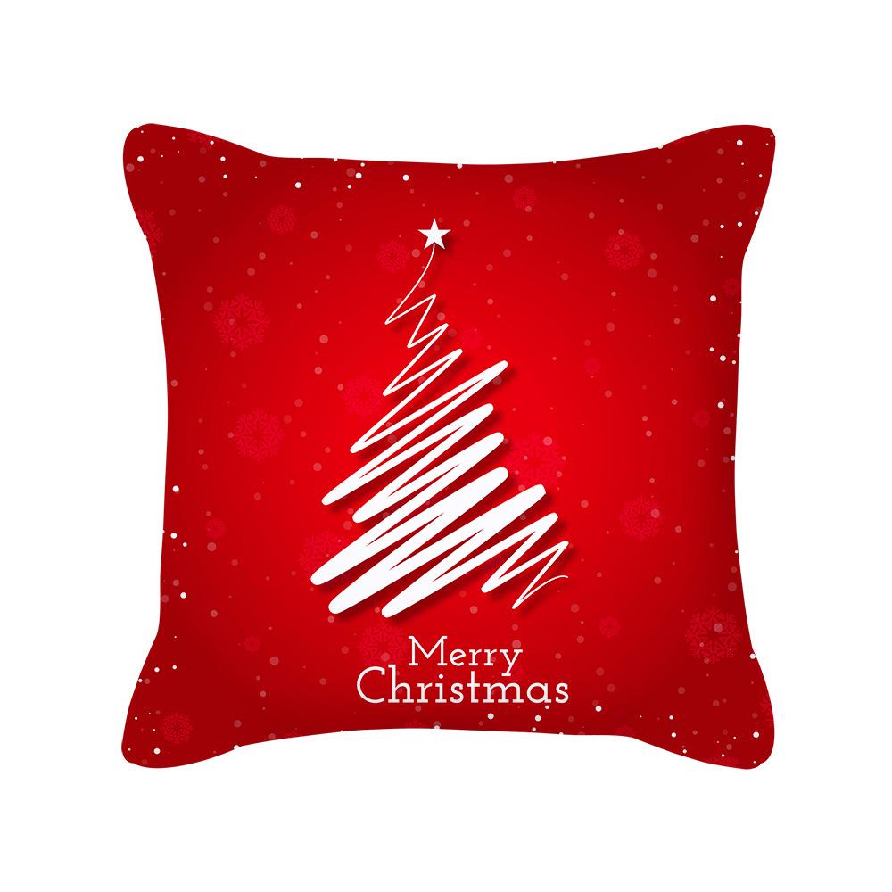 Red Christmas Pillow Cover New Festive Festive Peach Skin Pillow Home Sofa Cushion Cover